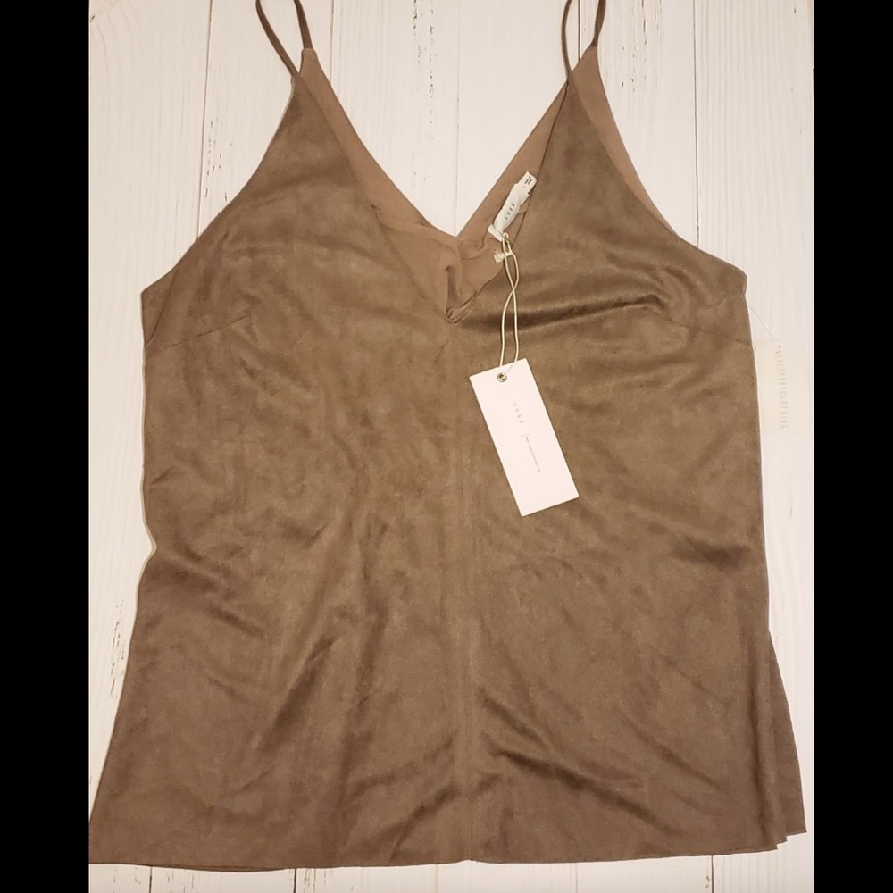 Lush light brown spaghetti strap blouse